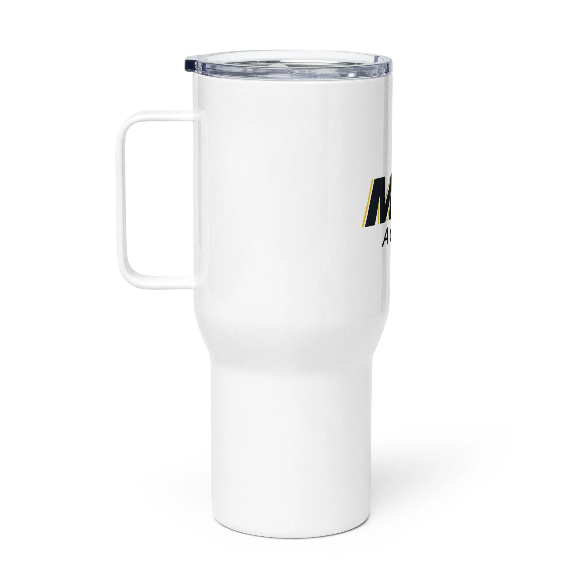 Travel mug with a handle