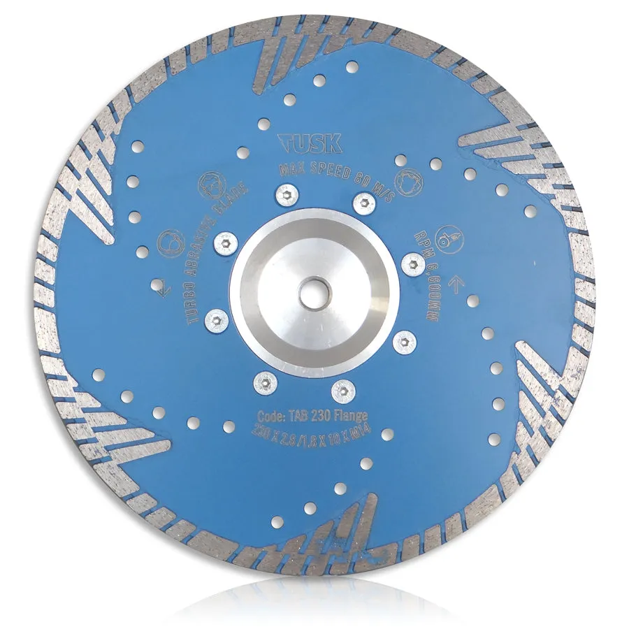 Turbo Abrasive Blades - 230 x 2.8/1.8 x 10 x 22.23 with M14 Flange