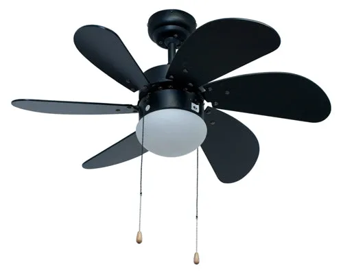 Turbo Swirl Ceiling Fan 6 Blades Black