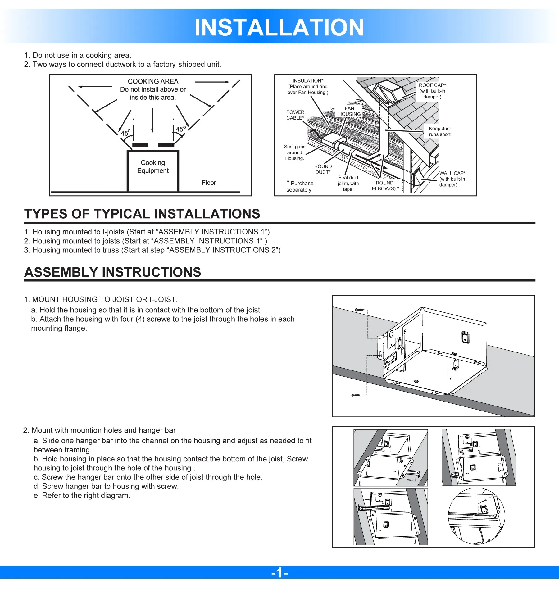 Ultra Quiet Bathroom Exhaust Fan w/ LED Light 4000K, 1000LM, 100 CFM, 0.8 Sones, Ceiling/Wall Mounted