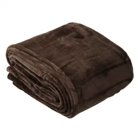 Ultra Soft Velvet Blanket | Throw Rug 350gsm CHOCOLATE by Bianca