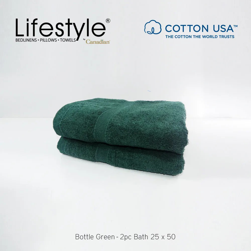 USA COTTON SUPER ABSORBENT TOWEL  2PC. BATH TOWEL SET ( 1111 )