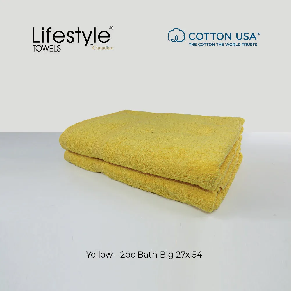 USA COTTON SUPER ABSORBENT TOWEL  2PC. BATH TOWEL SET ( 1111 )