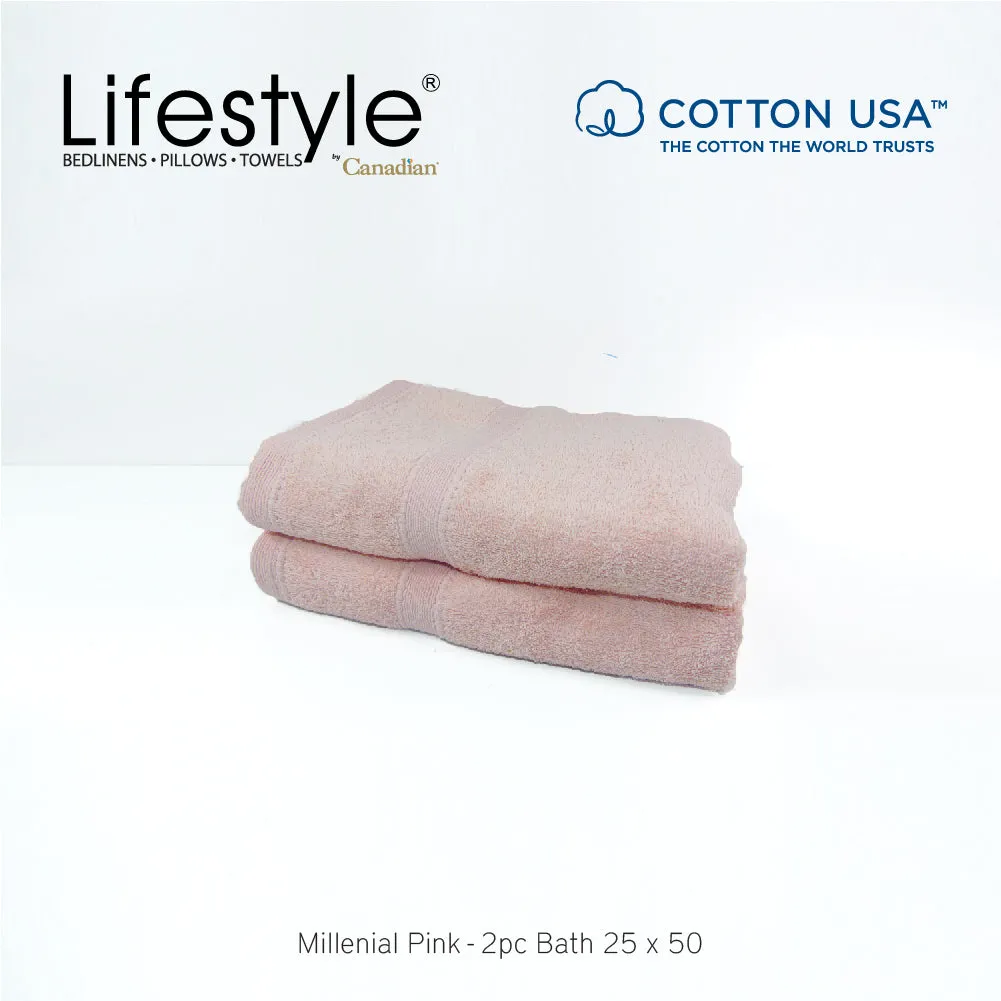 USA COTTON SUPER ABSORBENT TOWEL  2PC. BATH TOWEL SET ( 1111 )