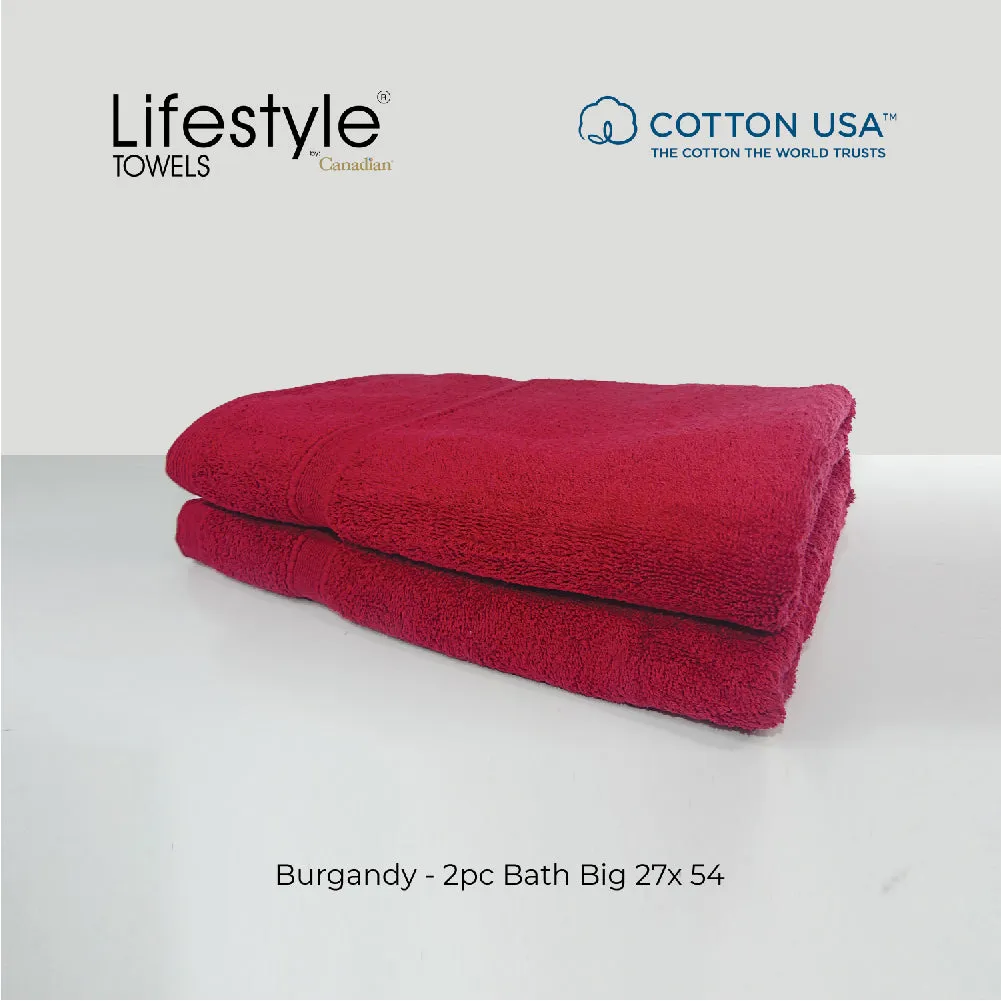 USA COTTON SUPER ABSORBENT TOWEL  2PC. BATH TOWEL SET ( 1111 )