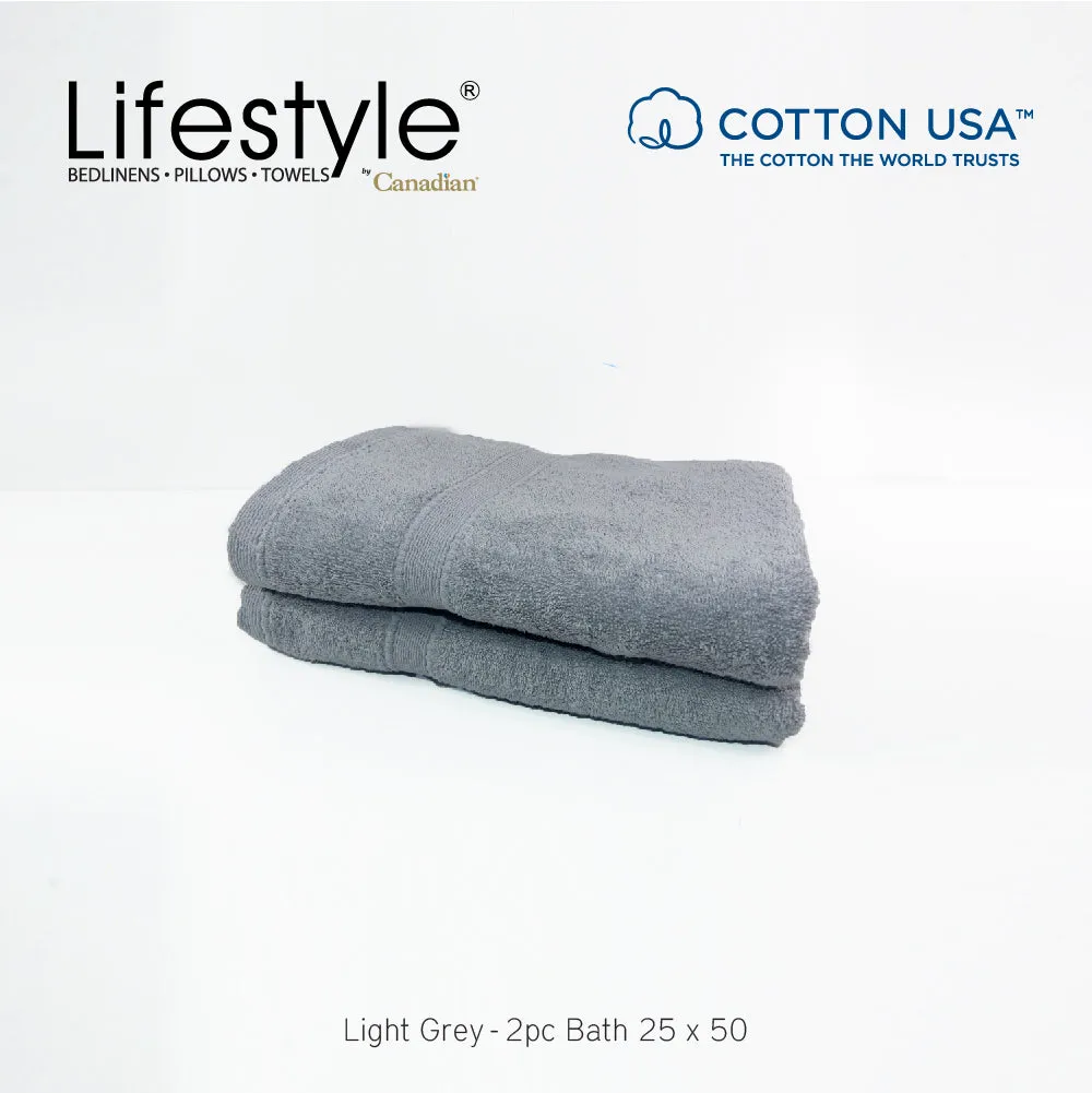 USA COTTON SUPER ABSORBENT TOWEL  2PC. BATH TOWEL SET ( 1111 )