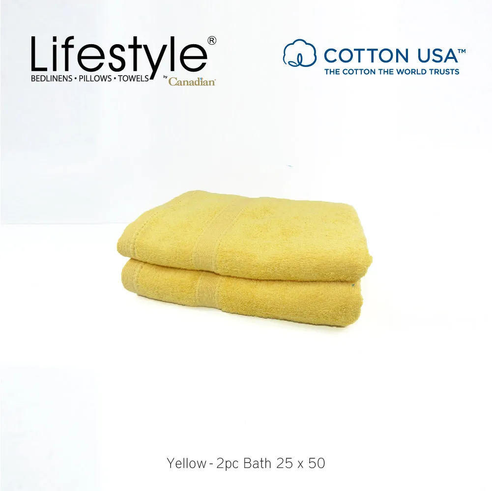 USA COTTON SUPER ABSORBENT TOWEL  2PC. BATH TOWEL SET ( 1111 )