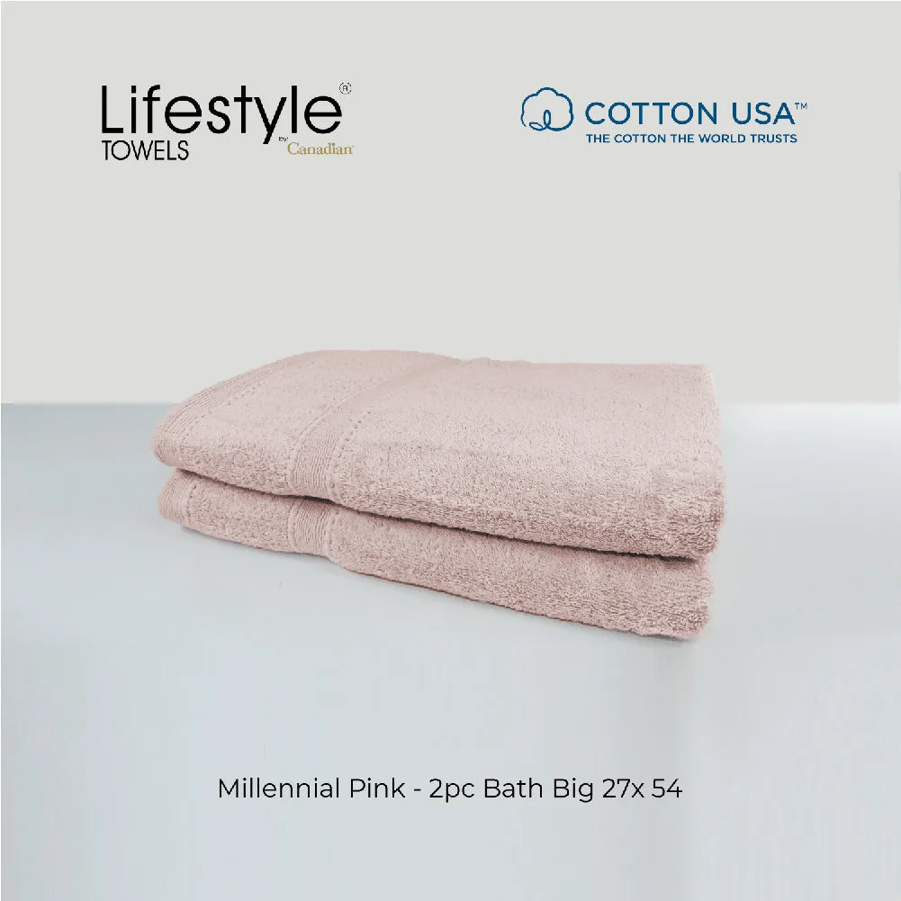 USA COTTON SUPER ABSORBENT TOWEL  2PC. BATH TOWEL SET ( 1111 )