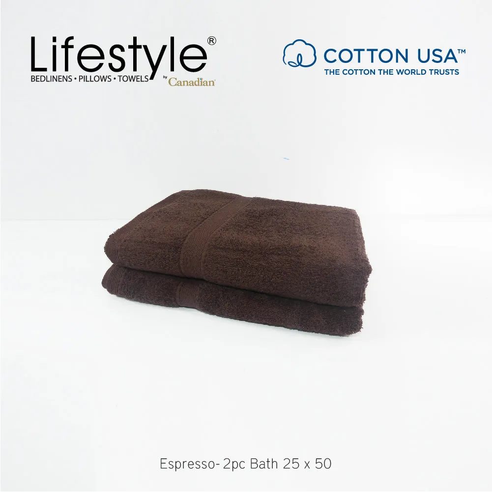 USA COTTON SUPER ABSORBENT TOWEL  2PC. BATH TOWEL SET ( 1111 )