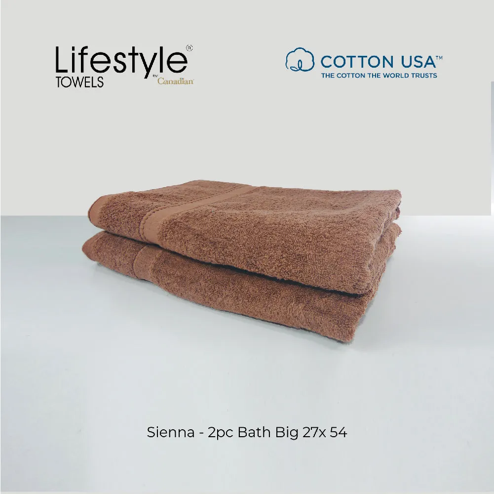 USA COTTON SUPER ABSORBENT TOWEL  2PC. BATH TOWEL SET ( 1111 )