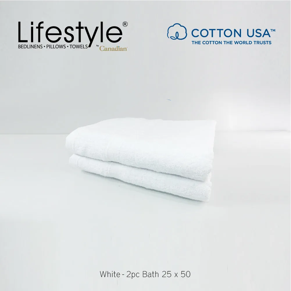 USA COTTON SUPER ABSORBENT TOWEL  2PC. BATH TOWEL SET ( 1111 )