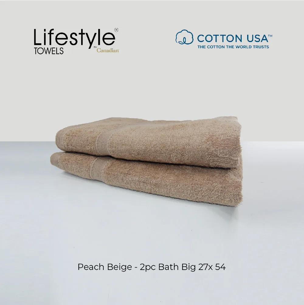 USA COTTON SUPER ABSORBENT TOWEL  2PC. BATH TOWEL SET ( 1111 )