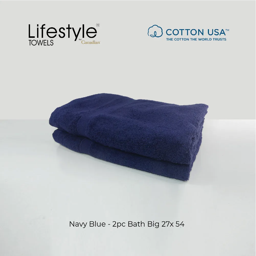 USA COTTON SUPER ABSORBENT TOWEL  2PC. BATH TOWEL SET ( 1111 )