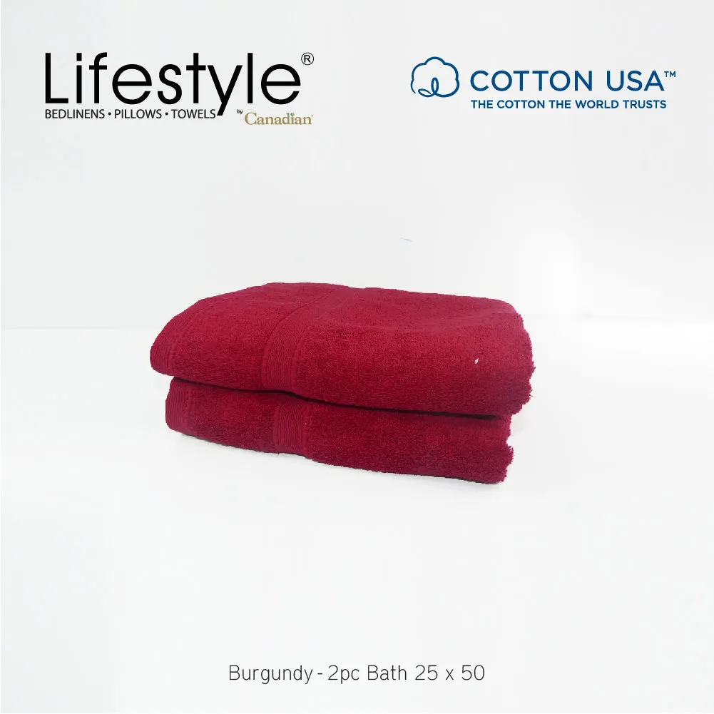 USA COTTON SUPER ABSORBENT TOWEL  2PC. BATH TOWEL SET ( 1111 )