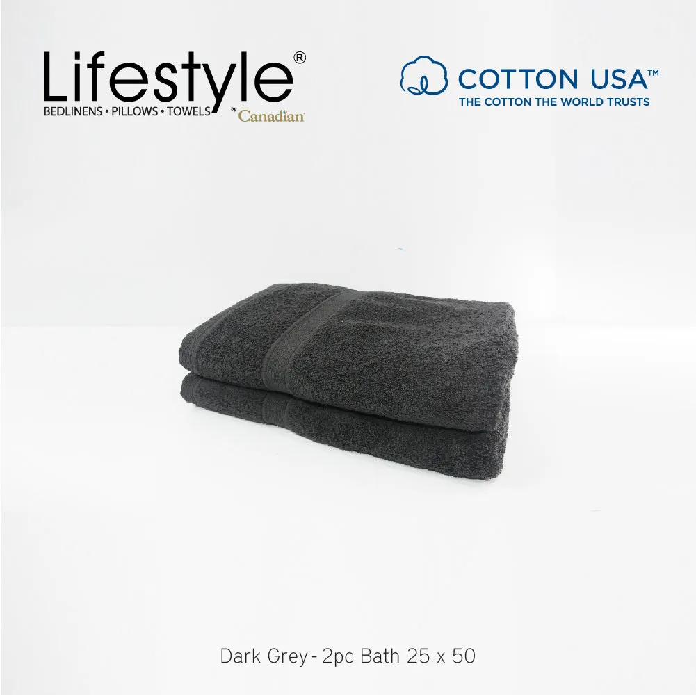 USA COTTON SUPER ABSORBENT TOWEL  2PC. BATH TOWEL SET ( 1111 )