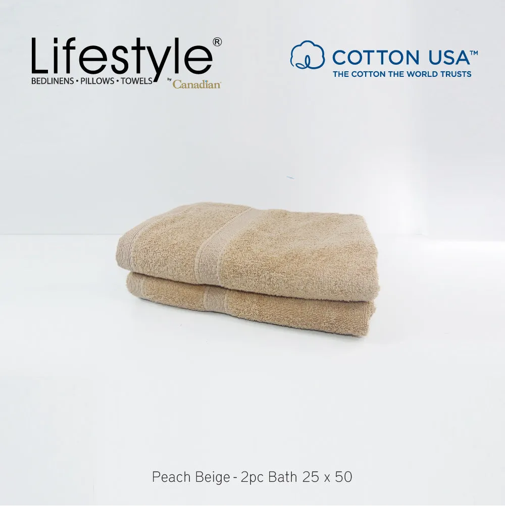 USA COTTON SUPER ABSORBENT TOWEL  2PC. BATH TOWEL SET ( 1111 )