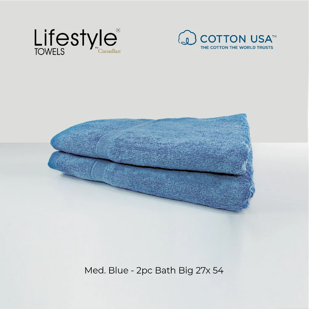 USA COTTON SUPER ABSORBENT TOWEL  2PC. BATH TOWEL SET ( 1111 )