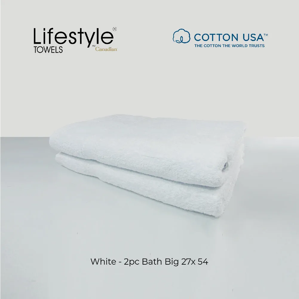 USA COTTON SUPER ABSORBENT TOWEL  2PC. BATH TOWEL SET ( 1111 )