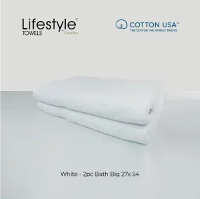 USA COTTON SUPER ABSORBENT TOWEL  2PC. BATH TOWEL SET ( 1111 )