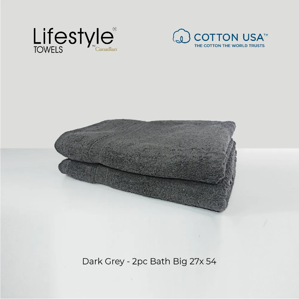 USA COTTON SUPER ABSORBENT TOWEL  2PC. BATH TOWEL SET ( 1111 )