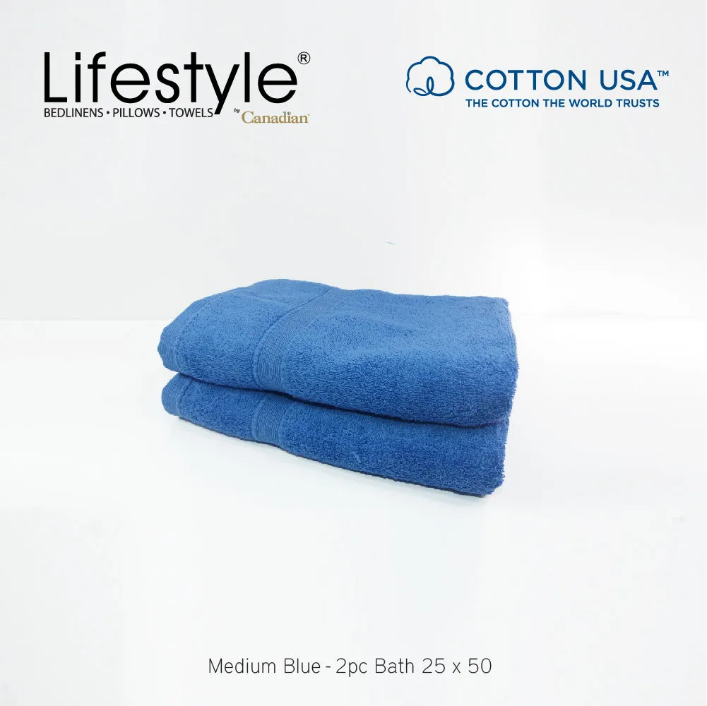 USA COTTON SUPER ABSORBENT TOWEL  2PC. BATH TOWEL SET ( 1111 )