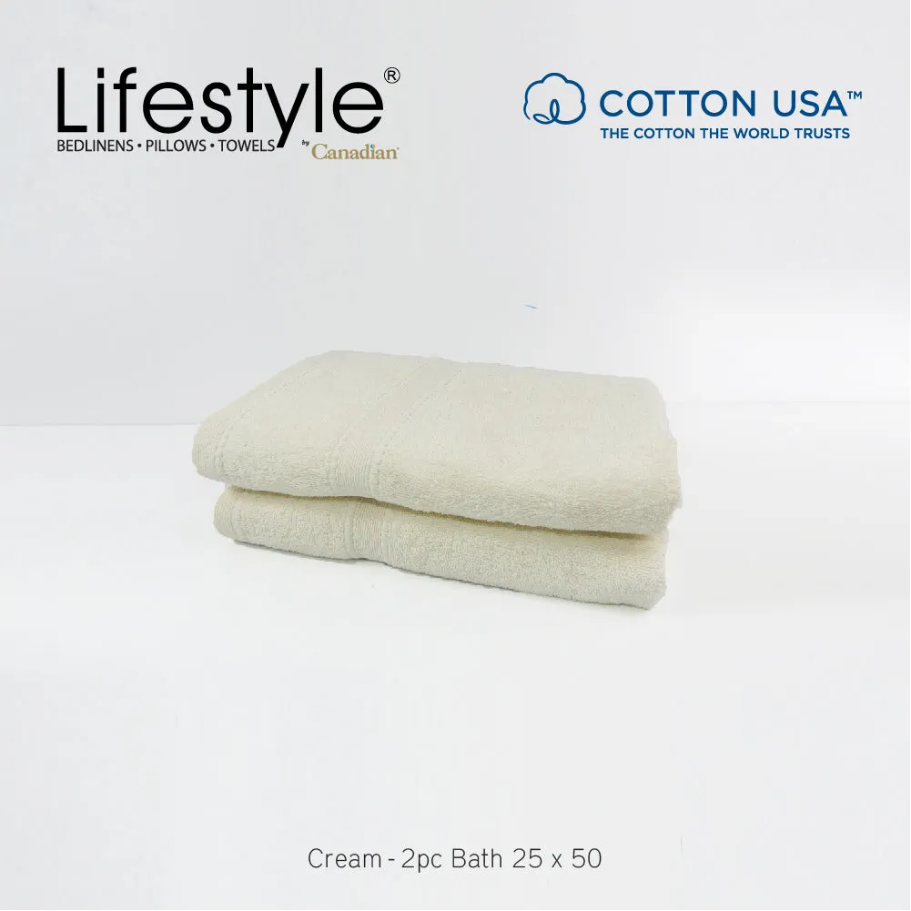 USA COTTON SUPER ABSORBENT TOWEL  2PC. BATH TOWEL SET ( 1111 )