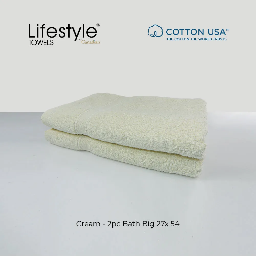 USA COTTON SUPER ABSORBENT TOWEL  2PC. BATH TOWEL SET ( 1111 )