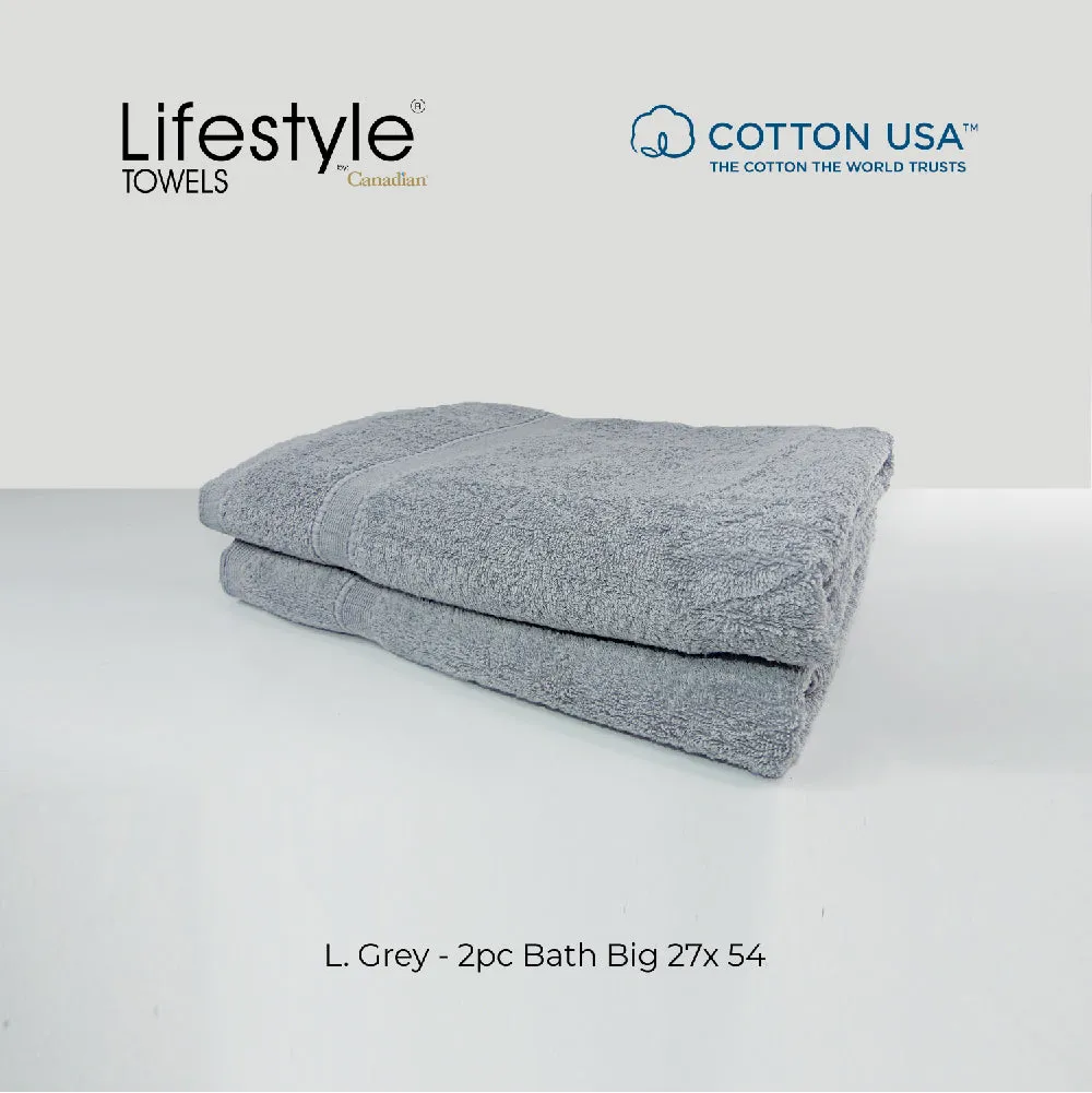 USA COTTON SUPER ABSORBENT TOWEL  2PC. BATH TOWEL SET ( 1111 )