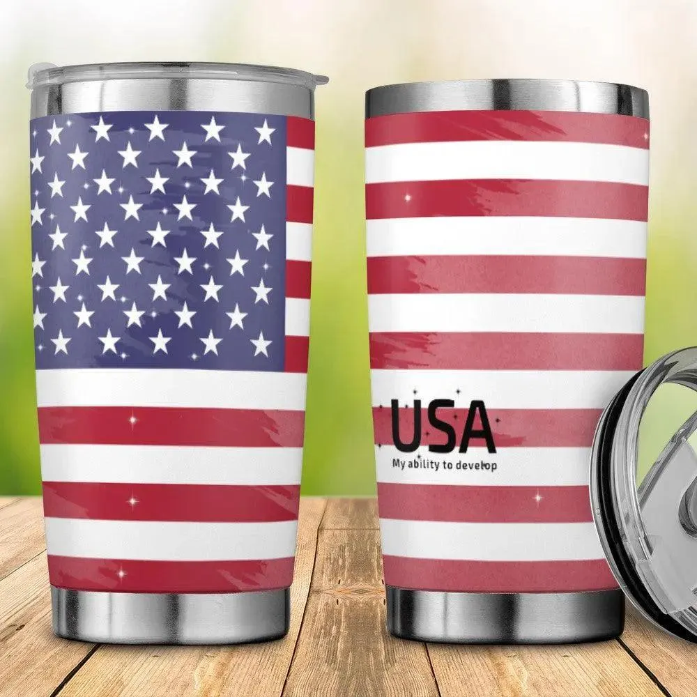 USA Flag 570g Travels Coffee Cup