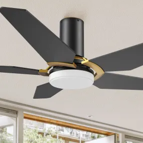 Voyager Outdoor Flush Mount Smart Ceiling Fan with Led light remote 48"