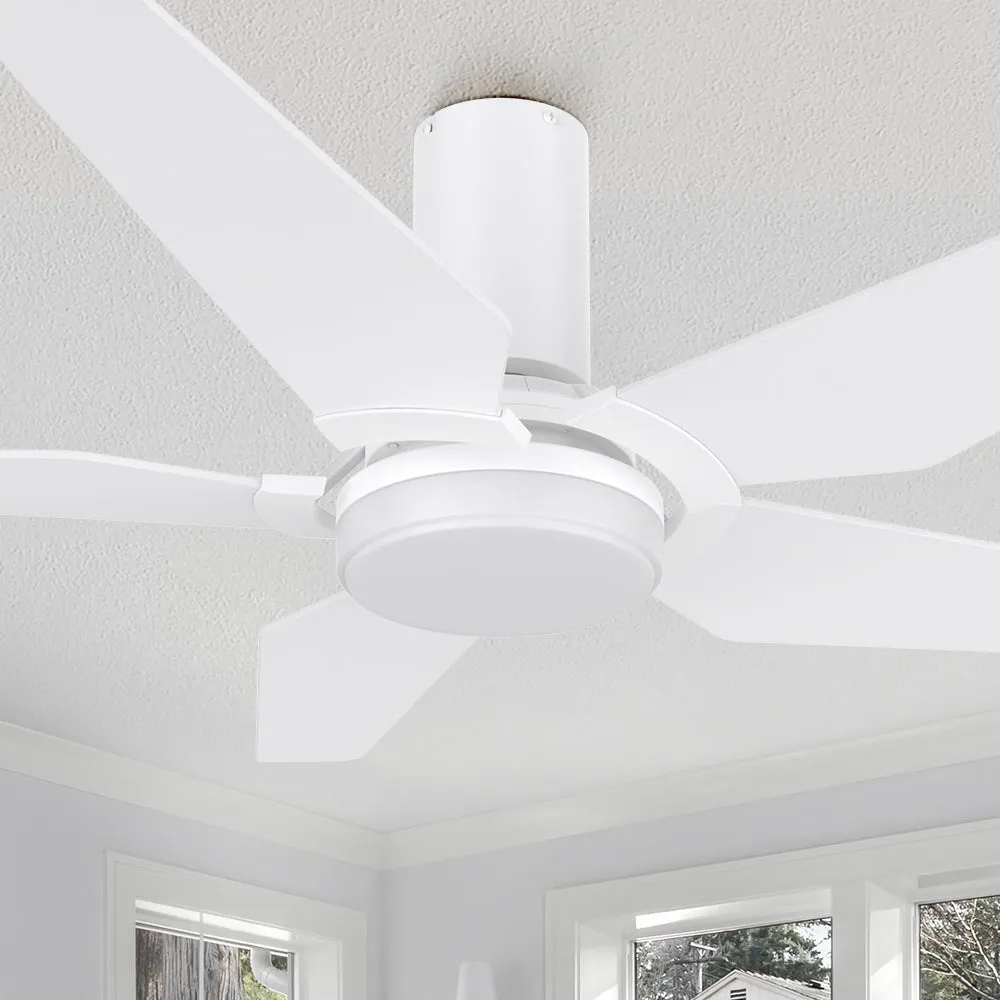 Voyager Outdoor Flush Mount Smart Ceiling Fan with Led light remote 48"