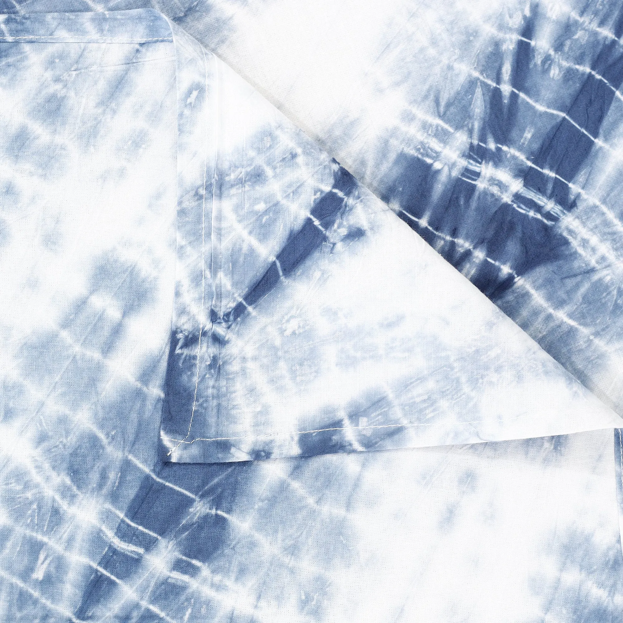 White - Shibori Tie-Dye Pure Cotton Single Bed Cover (90 x 60 in)