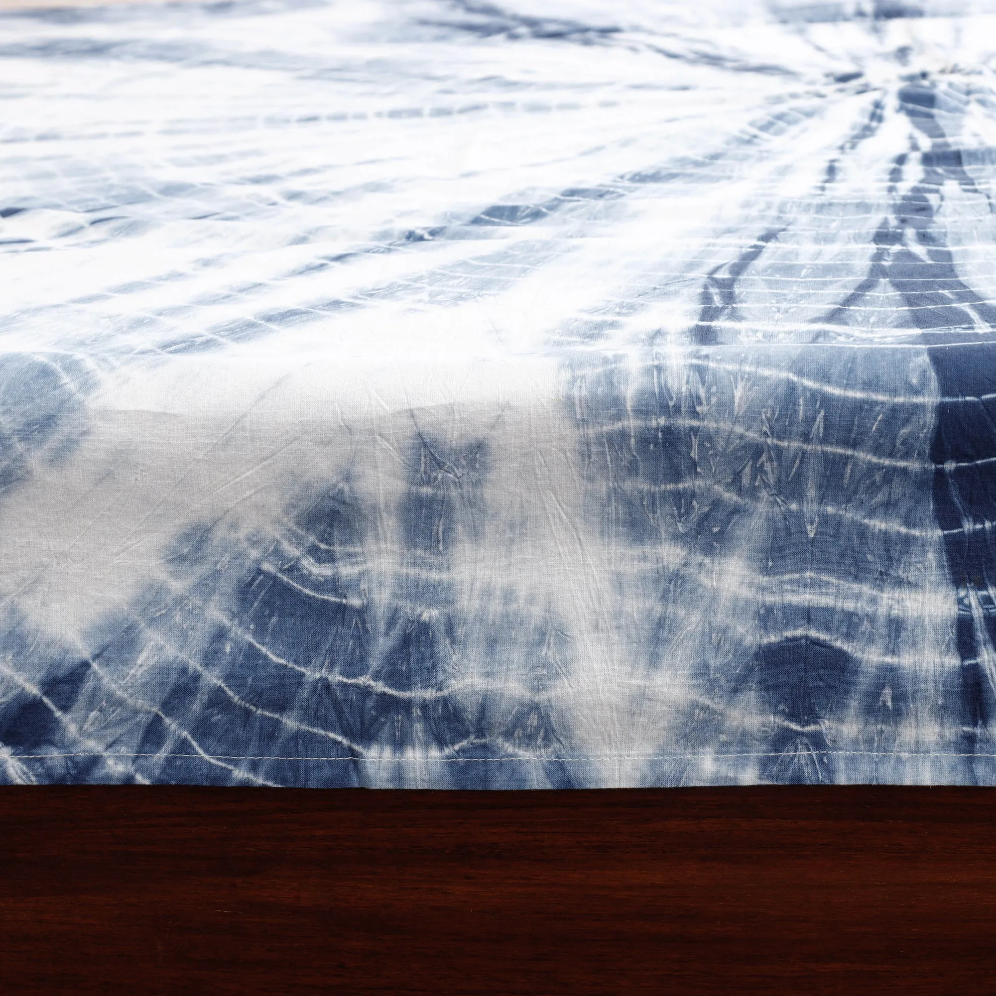 White - Shibori Tie-Dye Pure Cotton Single Bed Cover (90 x 60 in)