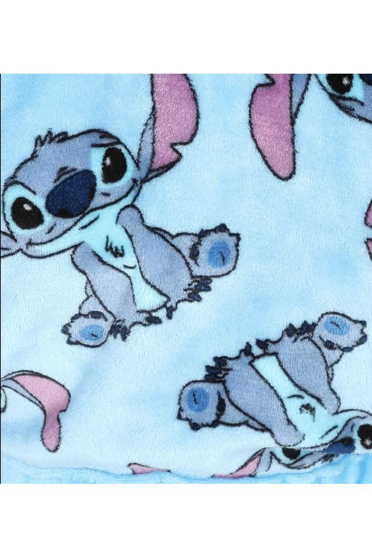 Womens Lilo and Stitch Blue Fleece Dressing Gown