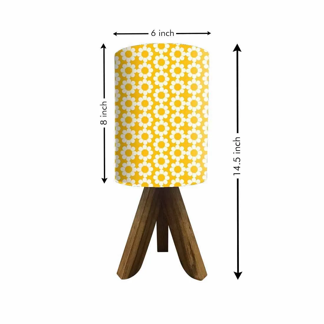 Wood Desk Light For Bedroom - Yellow Flower