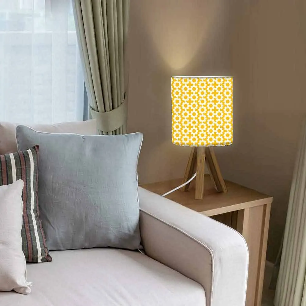 Wood Desk Light For Bedroom - Yellow Flower