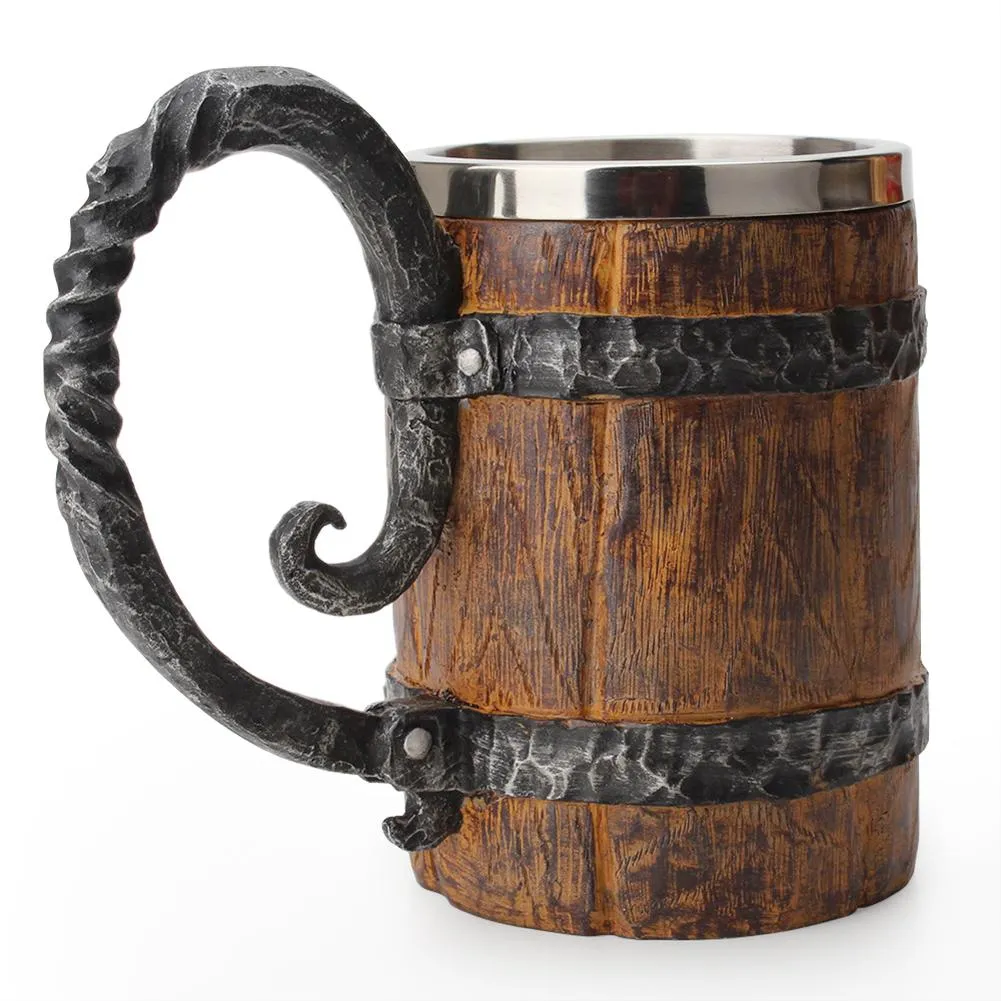 Wooden barrel Stainless Steel Resin 3D Beer