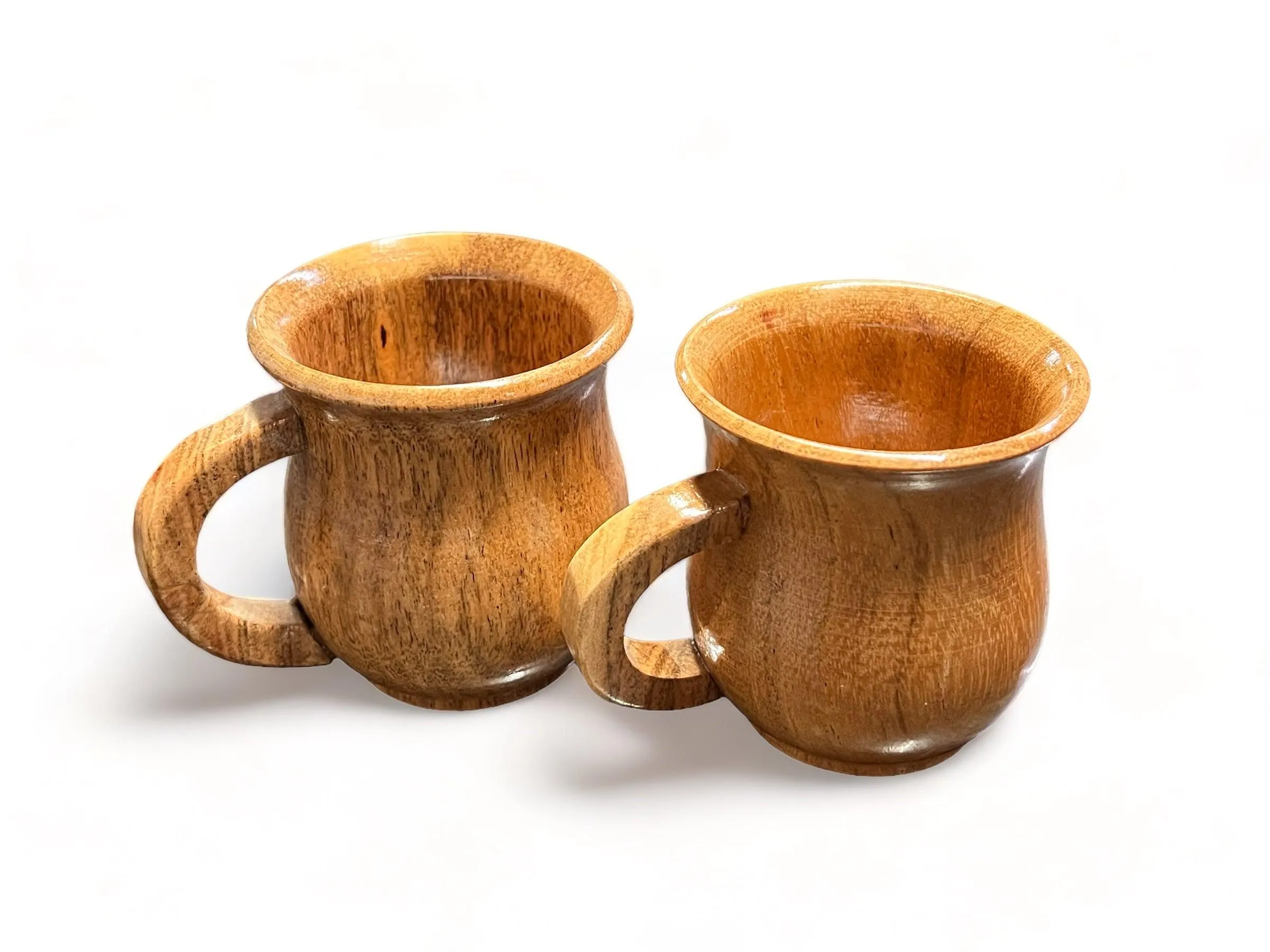 Wooden Twist Gripping Acacia Wood Gripping Tea & Coffee Cup ( Set of 2 )