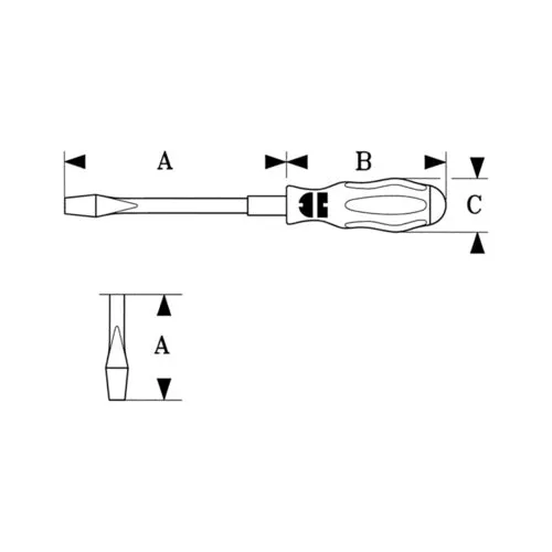 ZEBRA Slotted Screwdriver - Round Blade - 0.5 x 3.0mm